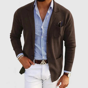 Męska marynarka casual slim fit – elegancka lekka marynarka sportowa do koszuli i chinosów