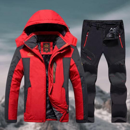 Męski zestaw outdoorowy zimowy – kurtka ocieplana + spodnie wodoodporne