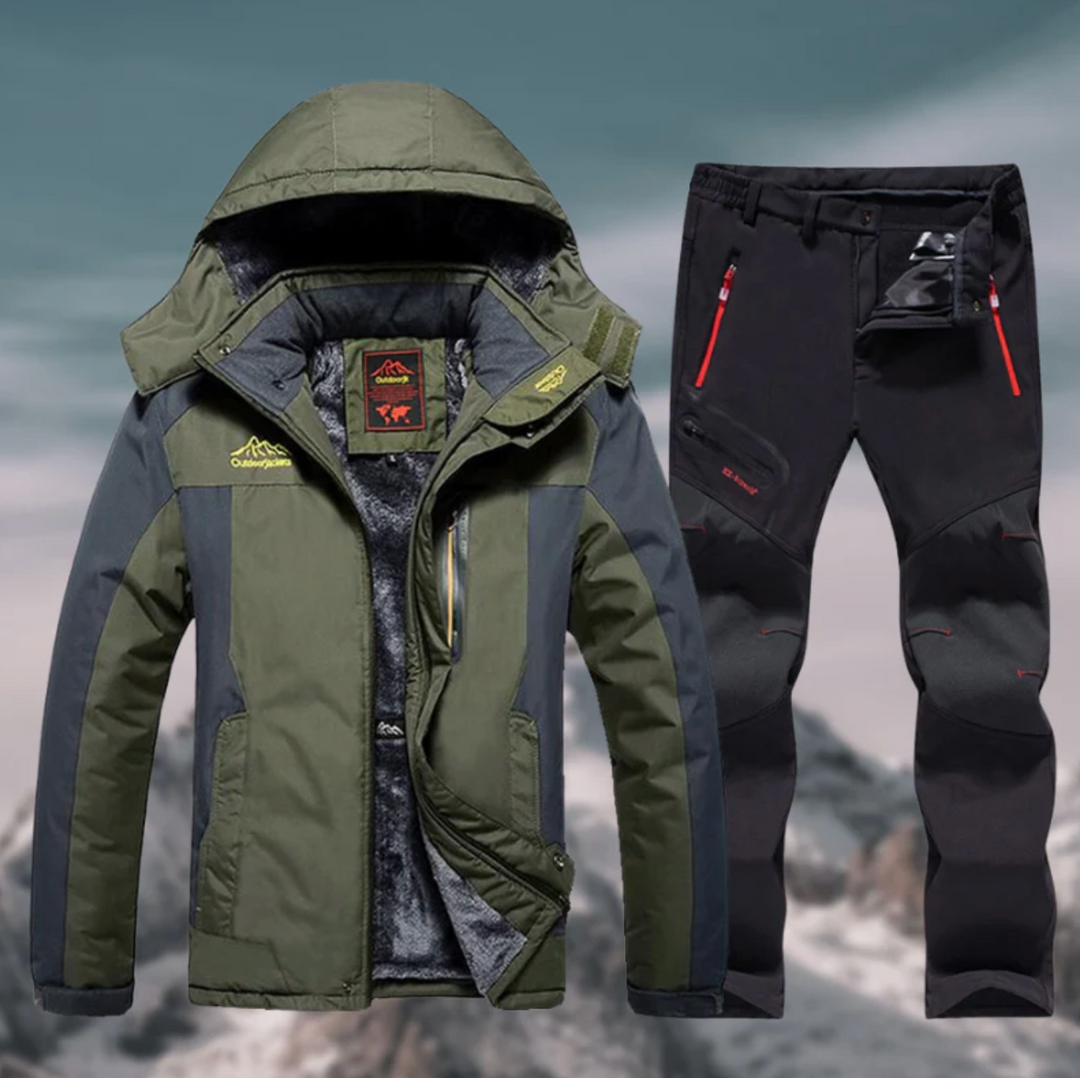 Męski zestaw outdoorowy zimowy – kurtka ocieplana + spodnie wodoodporne