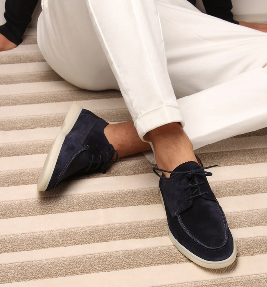 Męskie półbuty zamszowe casual – eleganckie buty sznurowane na co dzień i smart casual