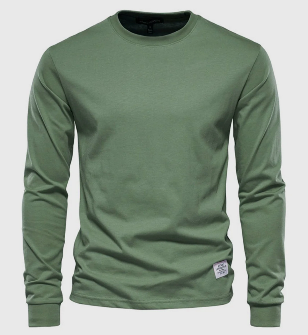 Męska koszulka z długim rękawem bawełniana – klasyczny longsleeve