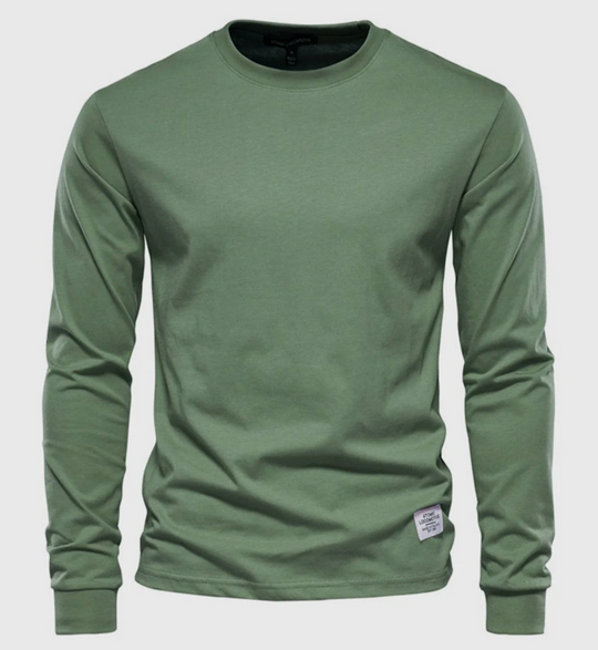 Męska koszulka z długim rękawem bawełniana – klasyczny longsleeve