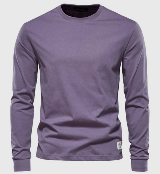 Męska koszulka z długim rękawem bawełniana – klasyczny longsleeve