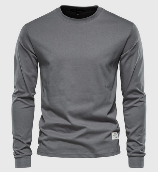 Męska koszulka z długim rękawem bawełniana – klasyczny longsleeve