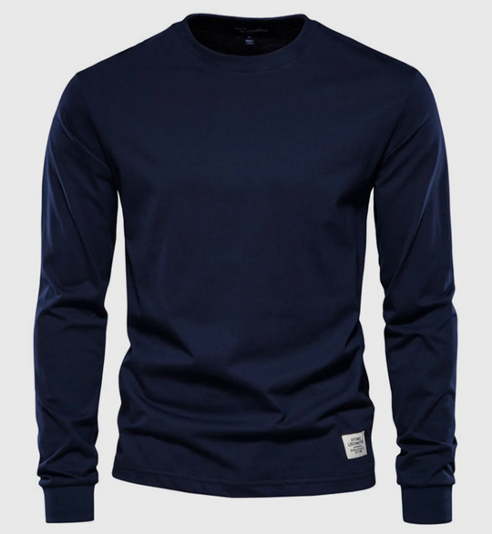 Męska koszulka z długim rękawem bawełniana – klasyczny longsleeve