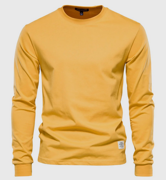 Męska koszulka z długim rękawem bawełniana – klasyczny longsleeve