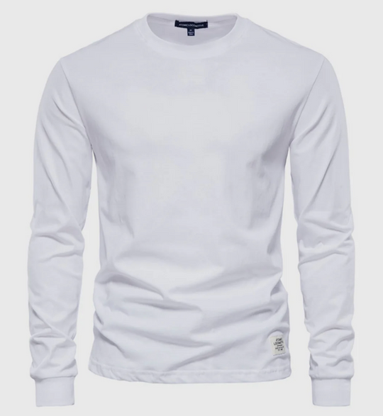 Męska koszulka z długim rękawem bawełniana – klasyczny longsleeve