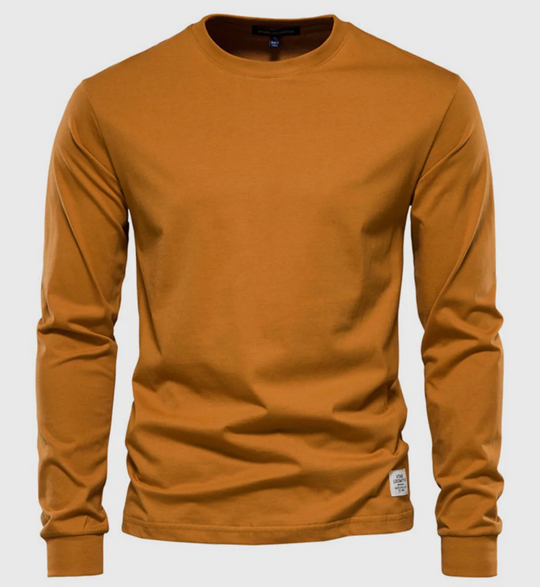 Męska koszulka z długim rękawem bawełniana – klasyczny longsleeve