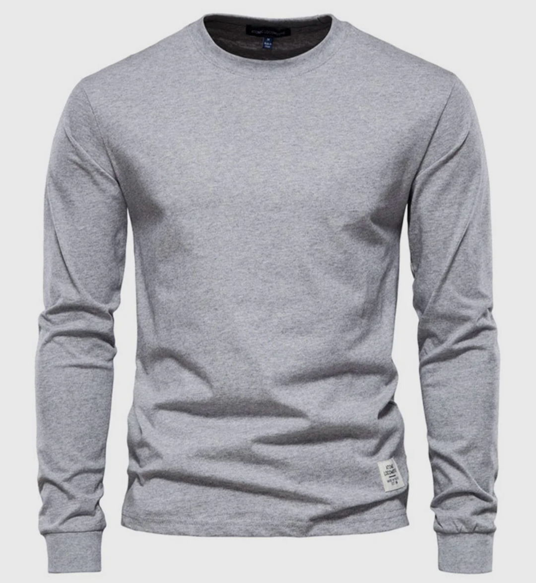 Męska koszulka z długim rękawem bawełniana – klasyczny longsleeve