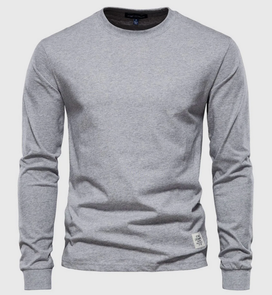 Męska koszulka z długim rękawem bawełniana – klasyczny longsleeve
