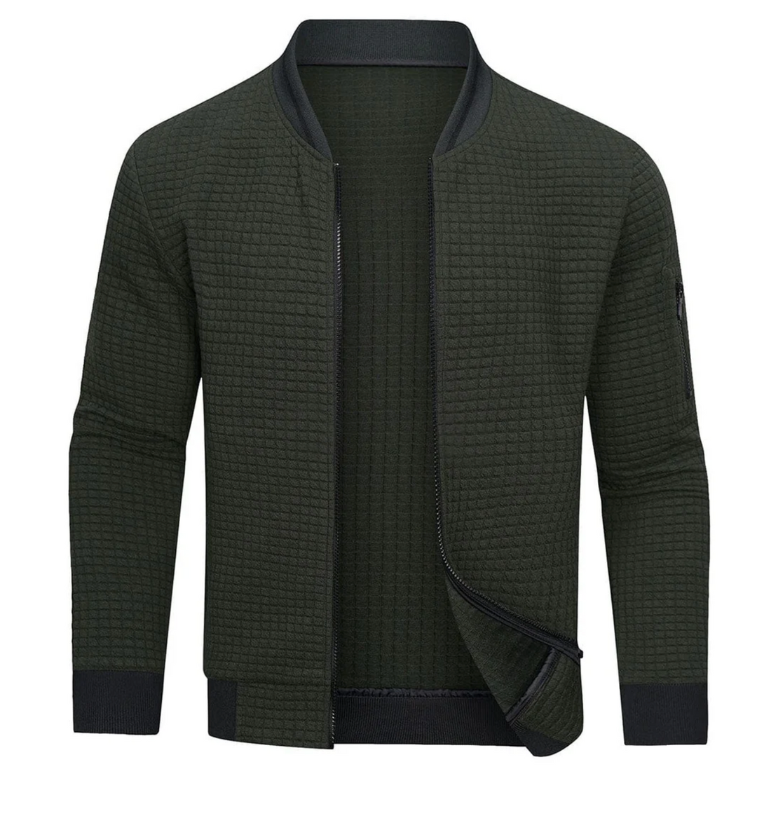 Męska bluza rozpinana bomber – stylowa kurtka casual ze stójką