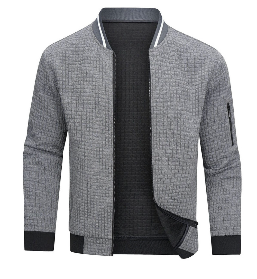 Męska bluza rozpinana bomber – stylowa kurtka casual ze stójką