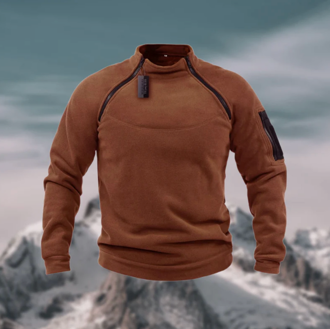 Męska bluza polarowa taktyczna – ciepła bluza outdoor z kieszeniami i zamkami
