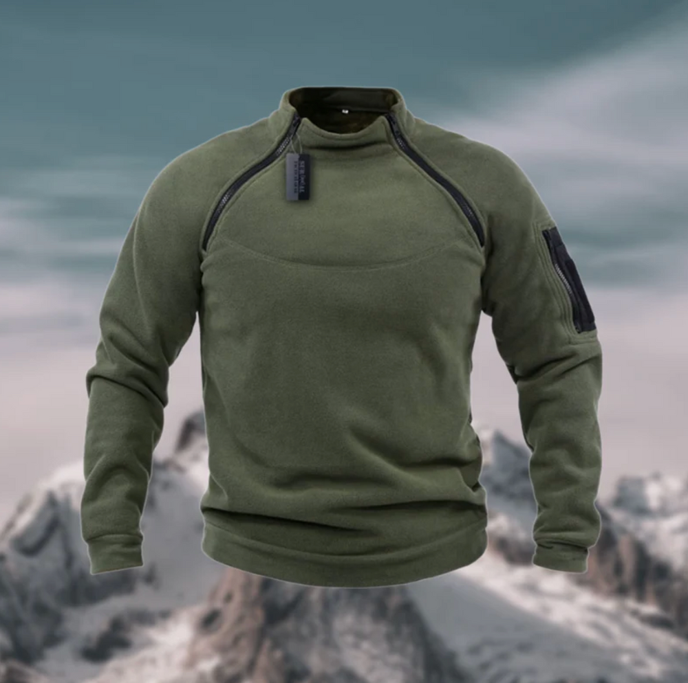 Męska bluza polarowa taktyczna – ciepła bluza outdoor z kieszeniami i zamkami