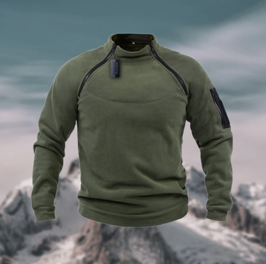 Męska bluza polarowa taktyczna – ciepła bluza outdoor z kieszeniami i zamkami