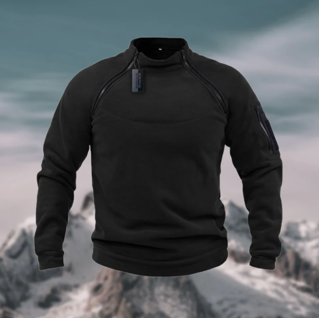 Męska bluza polarowa taktyczna – ciepła bluza outdoor z kieszeniami i zamkami