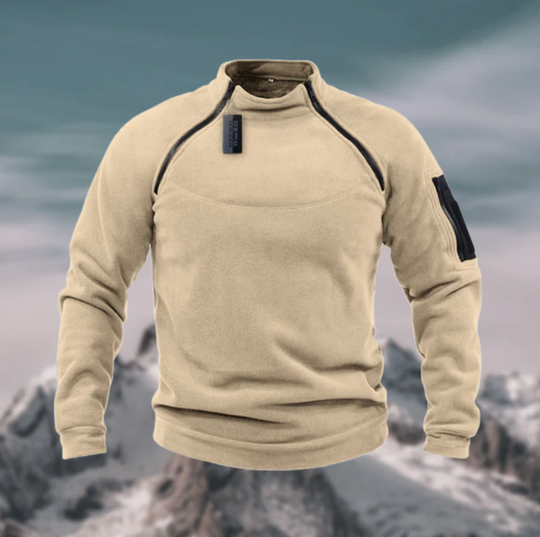 Męska bluza polarowa taktyczna – ciepła bluza outdoor z kieszeniami i zamkami
