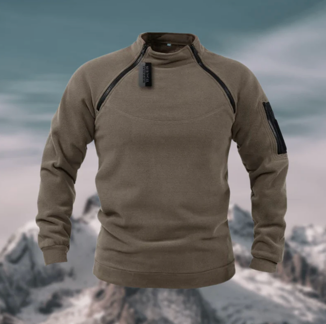 Męska bluza polarowa taktyczna – ciepła bluza outdoor z kieszeniami i zamkami