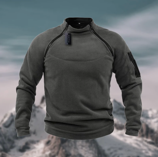 Męska bluza polarowa taktyczna – ciepła bluza outdoor z kieszeniami i zamkami