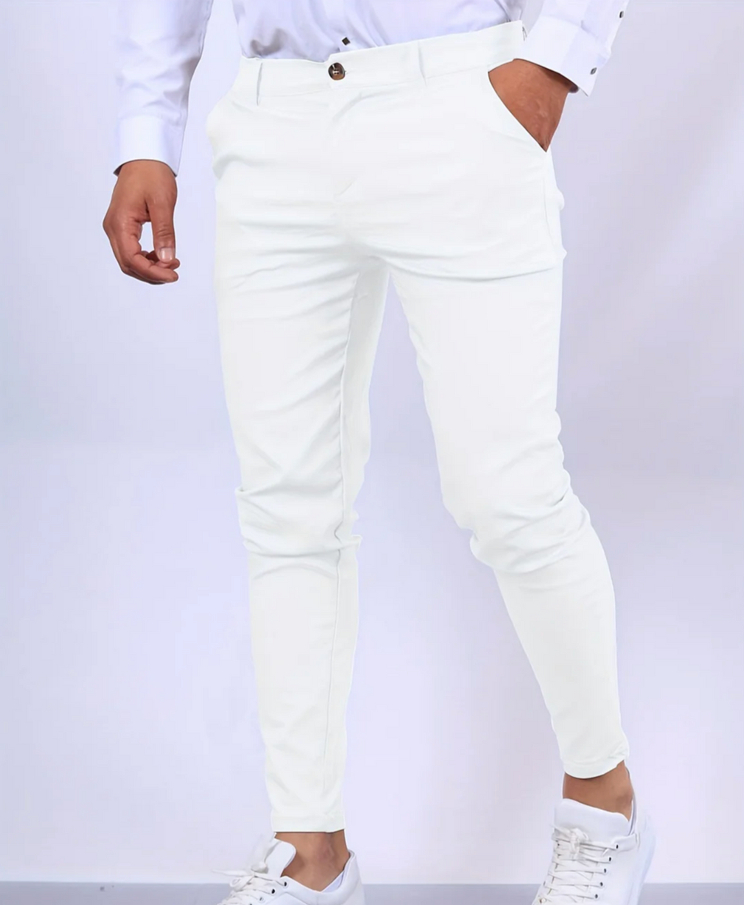 Męskie spodnie slim fit eleganckie – dopasowane spodnie casualowe o nowoczesnym kroju