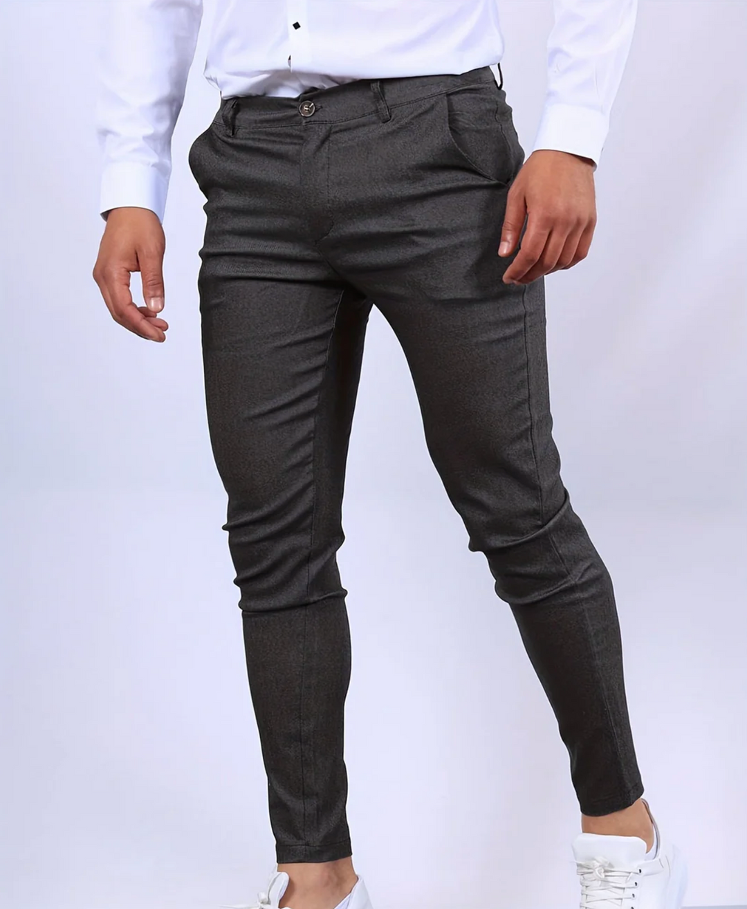 Męskie spodnie slim fit eleganckie – dopasowane spodnie casualowe o nowoczesnym kroju