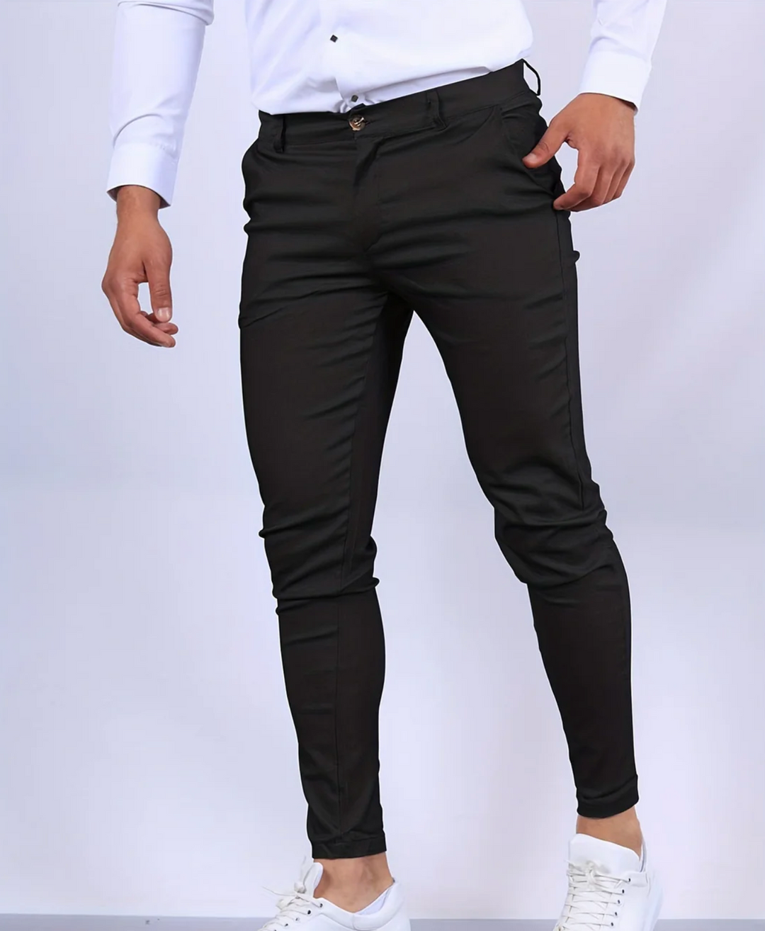 Męskie spodnie slim fit eleganckie – dopasowane spodnie casualowe o nowoczesnym kroju