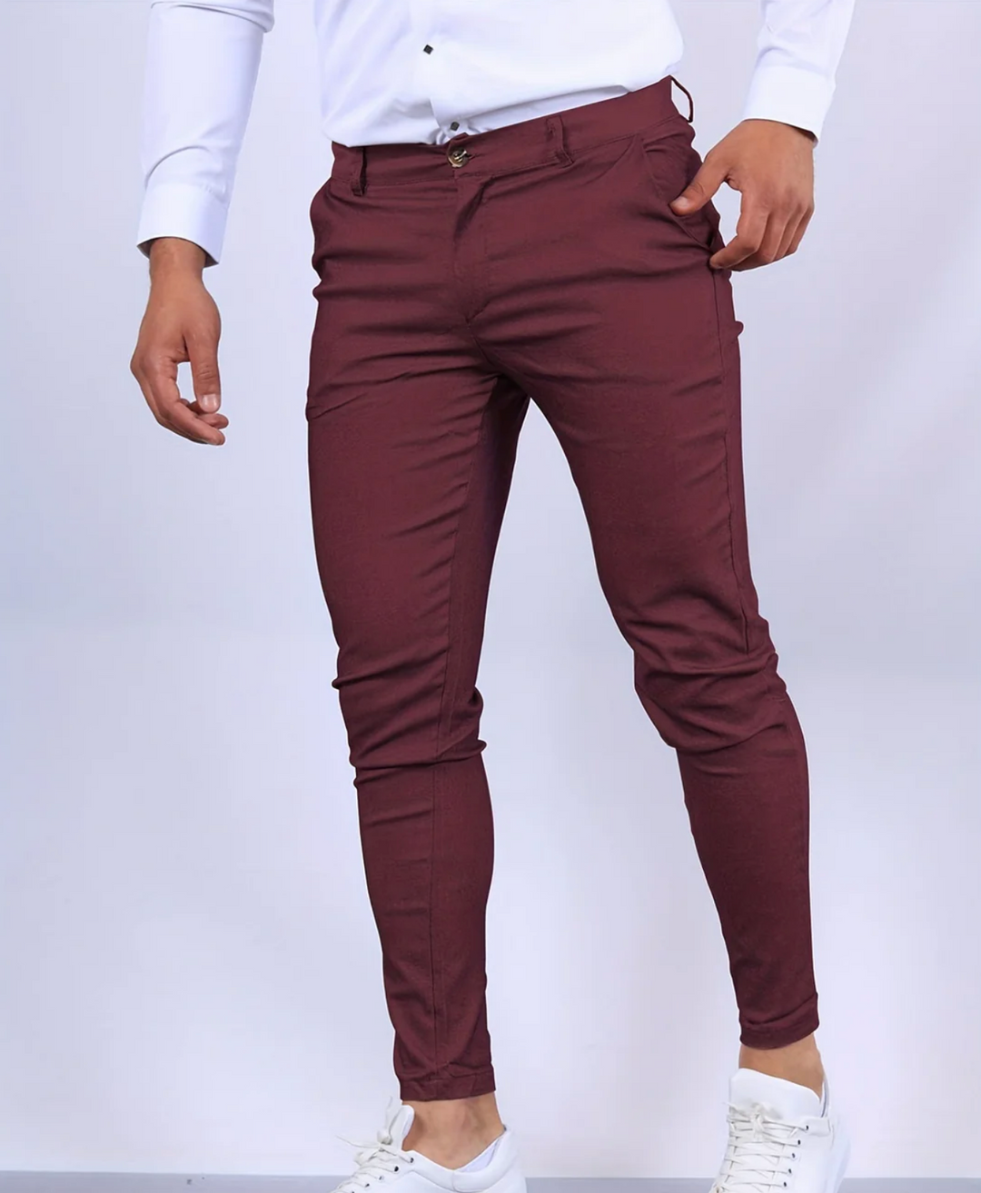 Męskie spodnie slim fit eleganckie – dopasowane spodnie casualowe o nowoczesnym kroju
