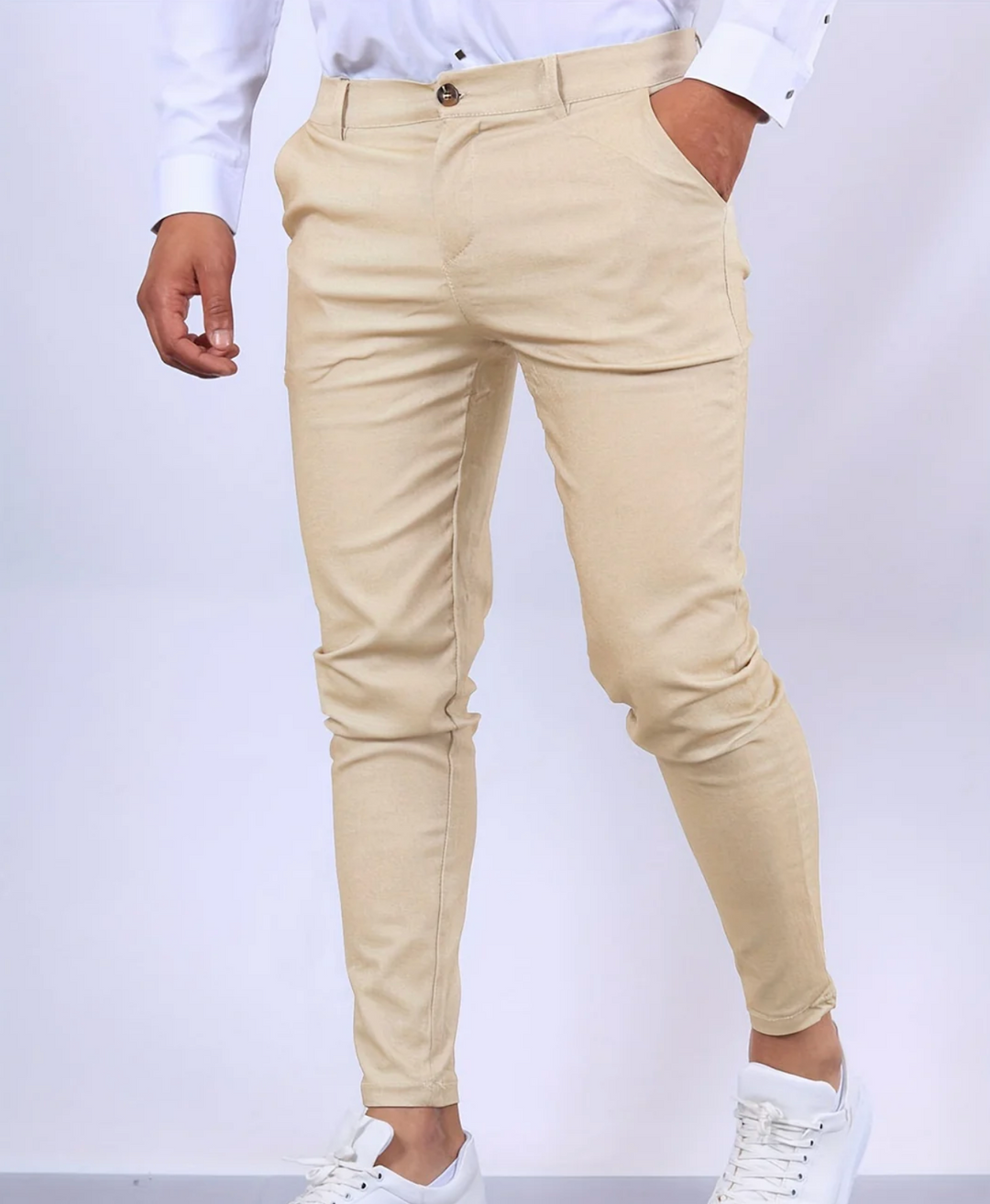 Męskie spodnie slim fit eleganckie – dopasowane spodnie casualowe o nowoczesnym kroju