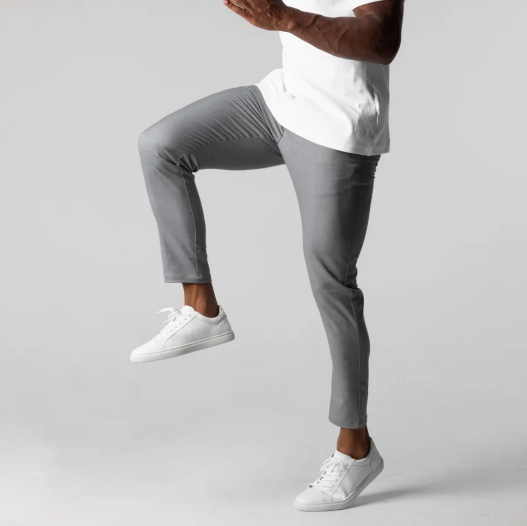 Męskie chinosy slim fit – elastyczne spodnie casual z wygodnym pasem