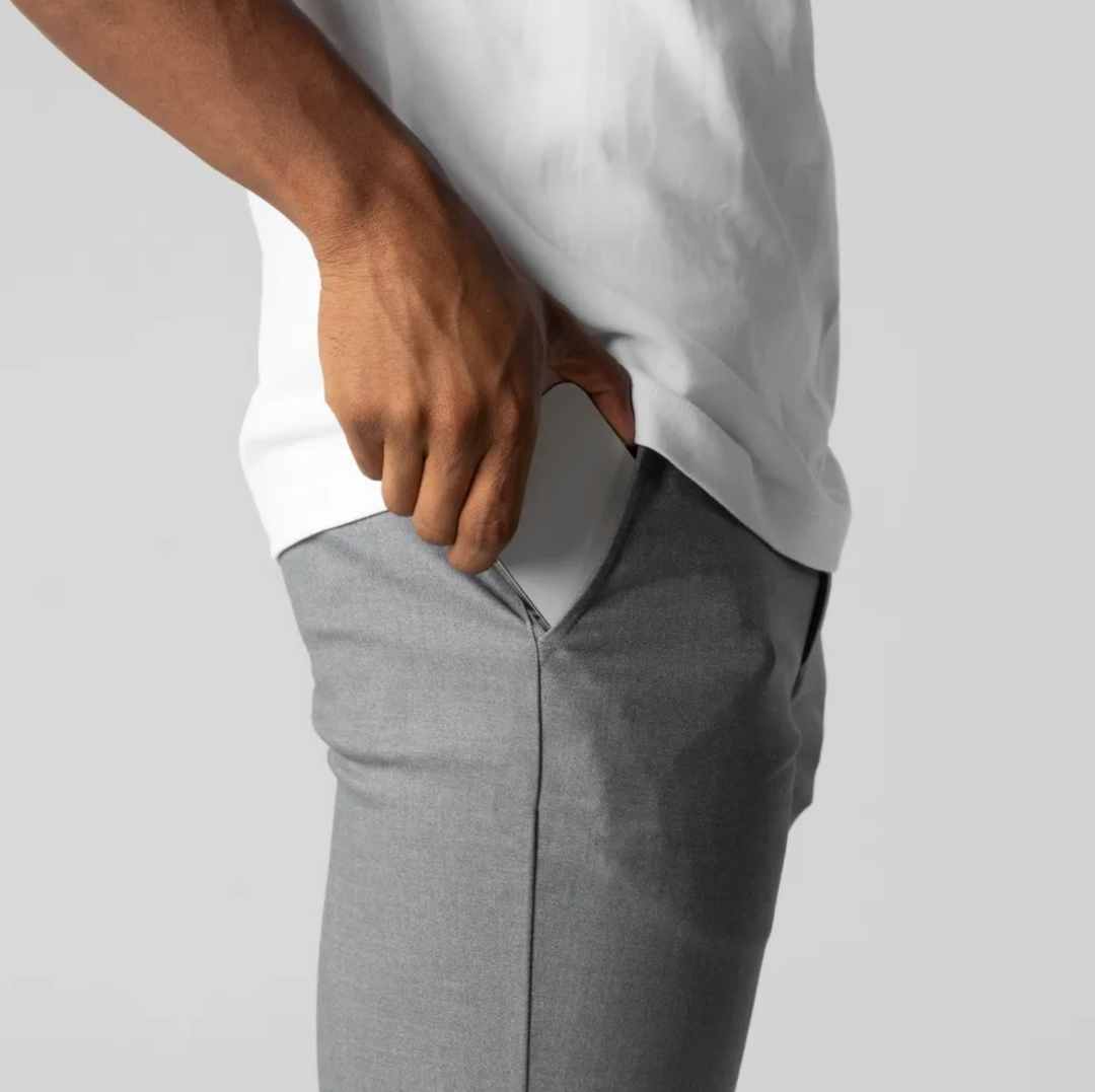 Męskie chinosy slim fit – elastyczne spodnie casual z wygodnym pasem