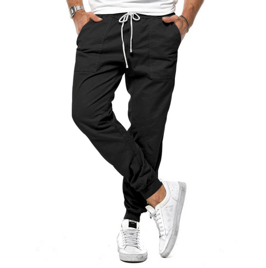 Spodnie męskie jogger z elastycznym pasem – wygodne spodnie casual z mikro-stretch