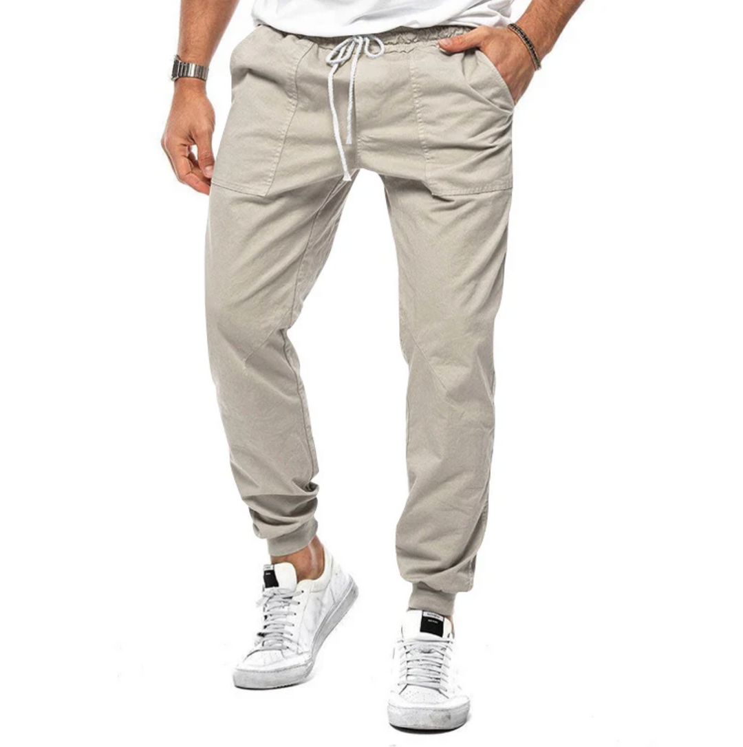 Spodnie męskie jogger z elastycznym pasem – wygodne spodnie casual z mikro-stretch