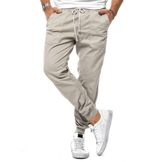 Spodnie męskie jogger z elastycznym pasem – wygodne spodnie casual z mikro-stretch