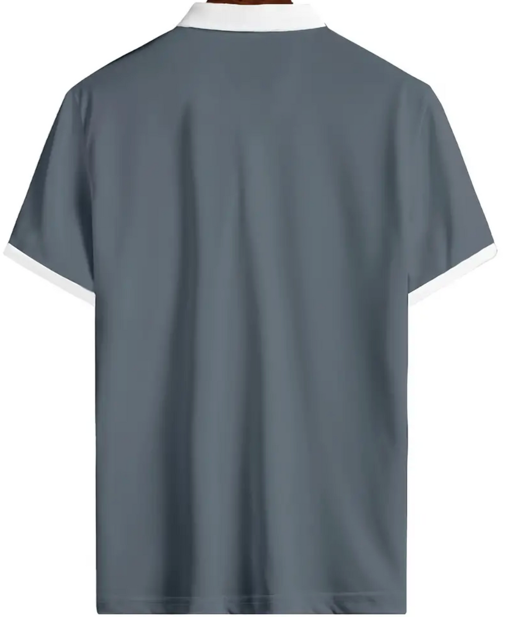 Męska koszulka polo z zamkiem – elegancki T-shirt casual o dopasowanym kroju