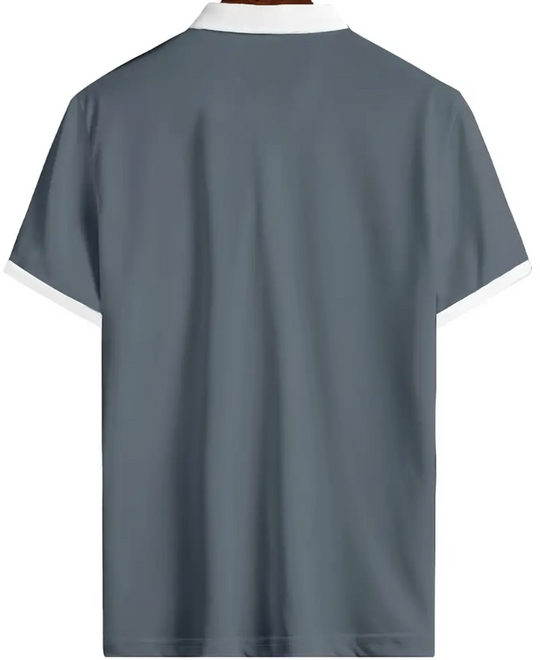 Męska koszulka polo z zamkiem – elegancki T-shirt casual o dopasowanym kroju
