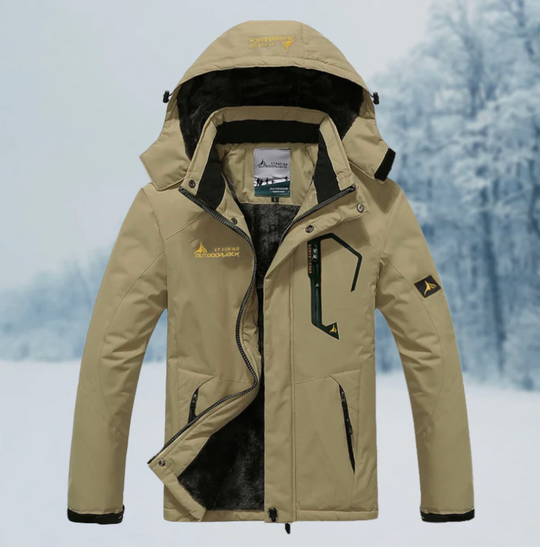 Męska kurtka zimowa outdoor – wodoodporna, wiatroszczelna, z odpinanym kapturem