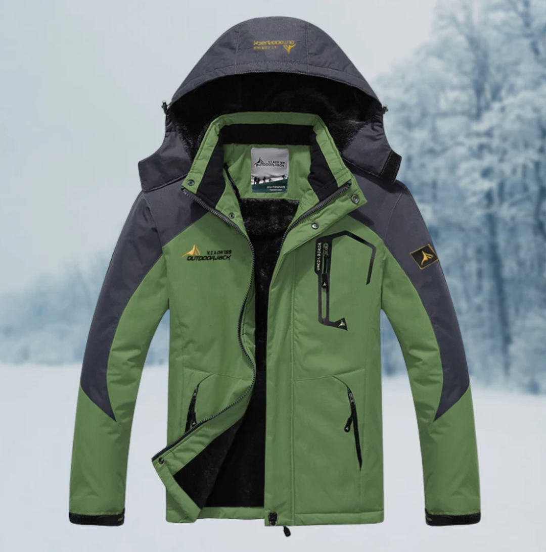 Męska kurtka zimowa outdoor – wodoodporna, wiatroszczelna, z odpinanym kapturem