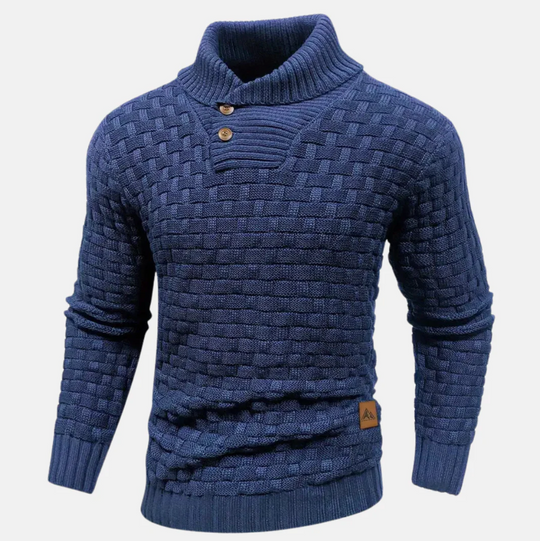 Męski sweter z golfem – elegancki, dzianinowy, dopasowany krój, komfort na co dzień