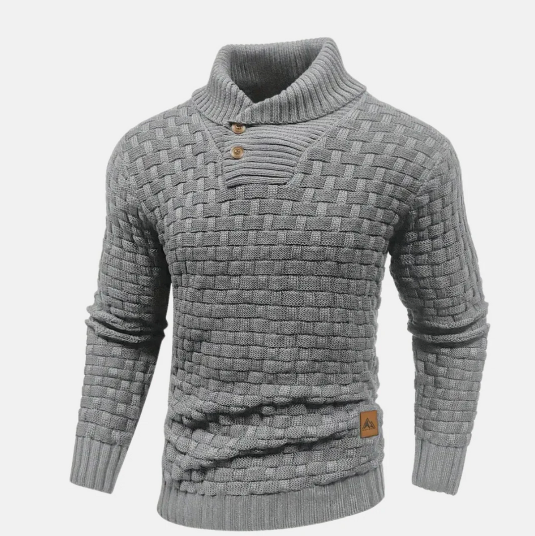 Męski sweter z golfem – elegancki, dzianinowy, dopasowany krój, komfort na co dzień