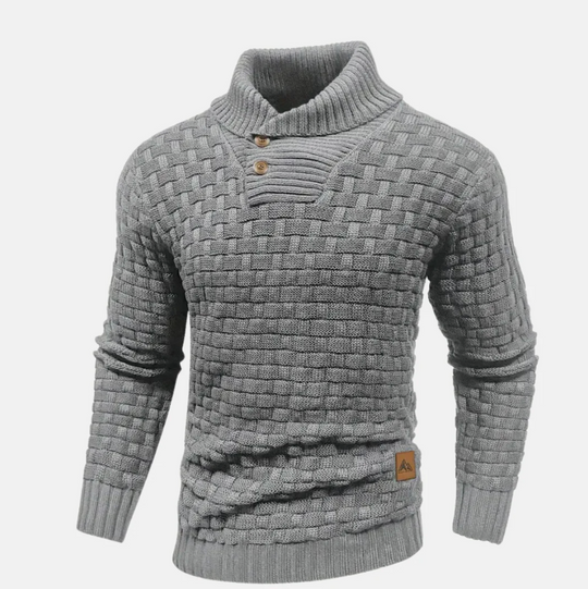 Męski sweter z golfem – elegancki, dzianinowy, dopasowany krój, komfort na co dzień