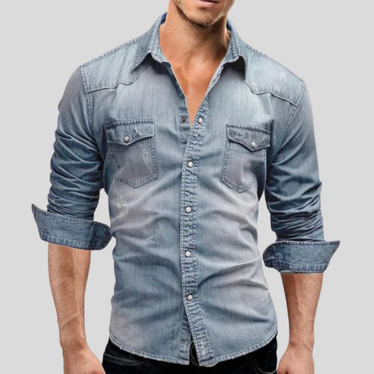 Męska koszula jeansowa slim fit