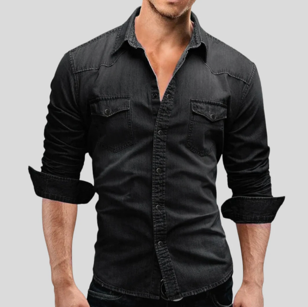 Męska koszula jeansowa slim fit