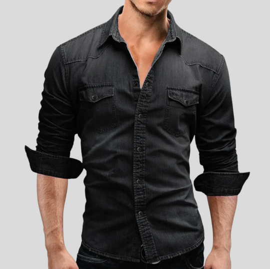 Męska koszula jeansowa slim fit