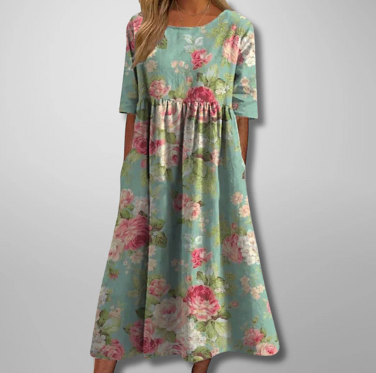 Sukienka damska maxi w kwiaty