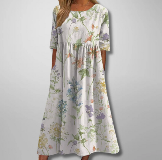 Sukienka damska maxi w kwiaty