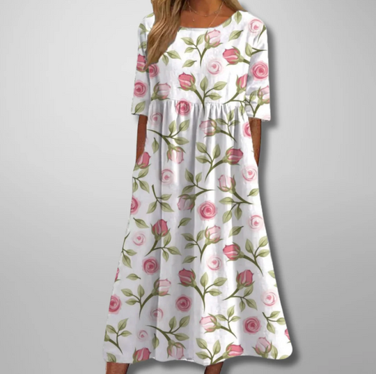 Sukienka damska maxi w kwiaty