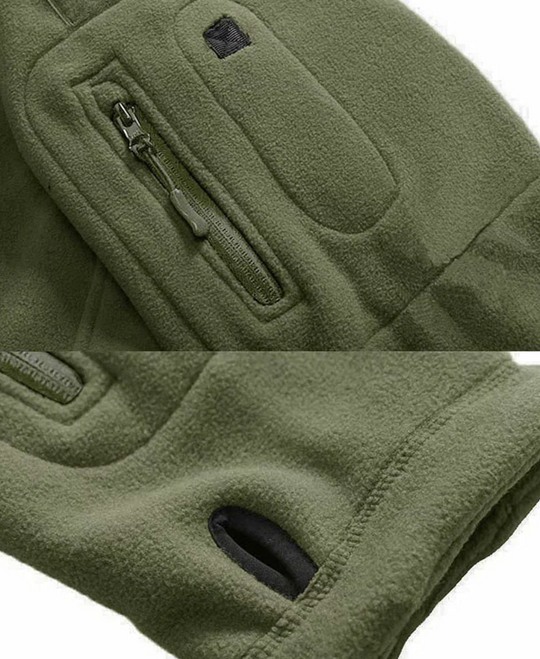 Męska bluza taktyczna polarowa z kapturem – ciepła kurtka outdoor na zamek