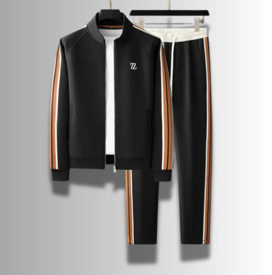 Męski komplet dresowy premium – bluza na zamek i spodnie, sportowy zestaw casual, wygodny i stylowy
