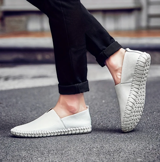 Męskie mokasyny skórzane slip-on – eleganckie loafersy z naturalnej skóry, komfort i styl na co dzień