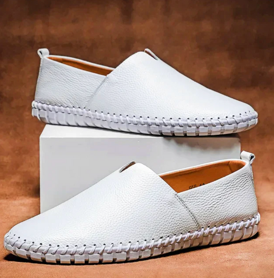 Męskie mokasyny skórzane slip-on – eleganckie loafersy z naturalnej skóry, komfort i styl na co dzień